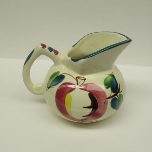 Purinton Pottery Slip Ware OPEN APPLE 4 1/2 Inch High Milk Pitcher - Picture 2 of 4
